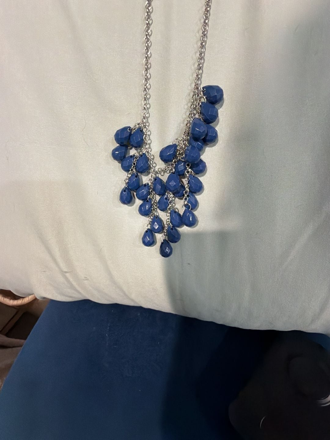 Paparazzi Serenely Scattered Blue Necklace and Earrings Set 2