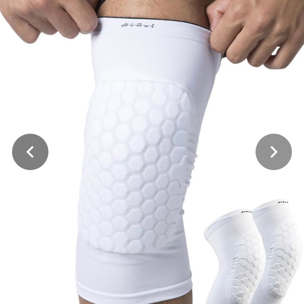 HiRui Honeycomb Knee Pads Size X-Small White Compression Sleeve