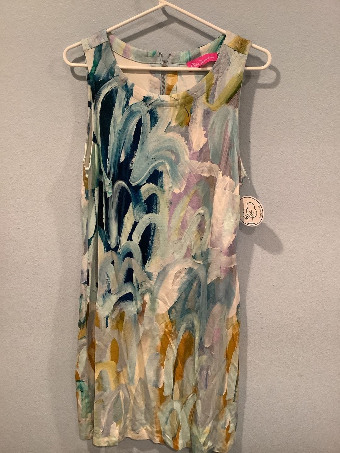 Claire Denjardins Painted Abstract Mini Dress Size M Multi 2