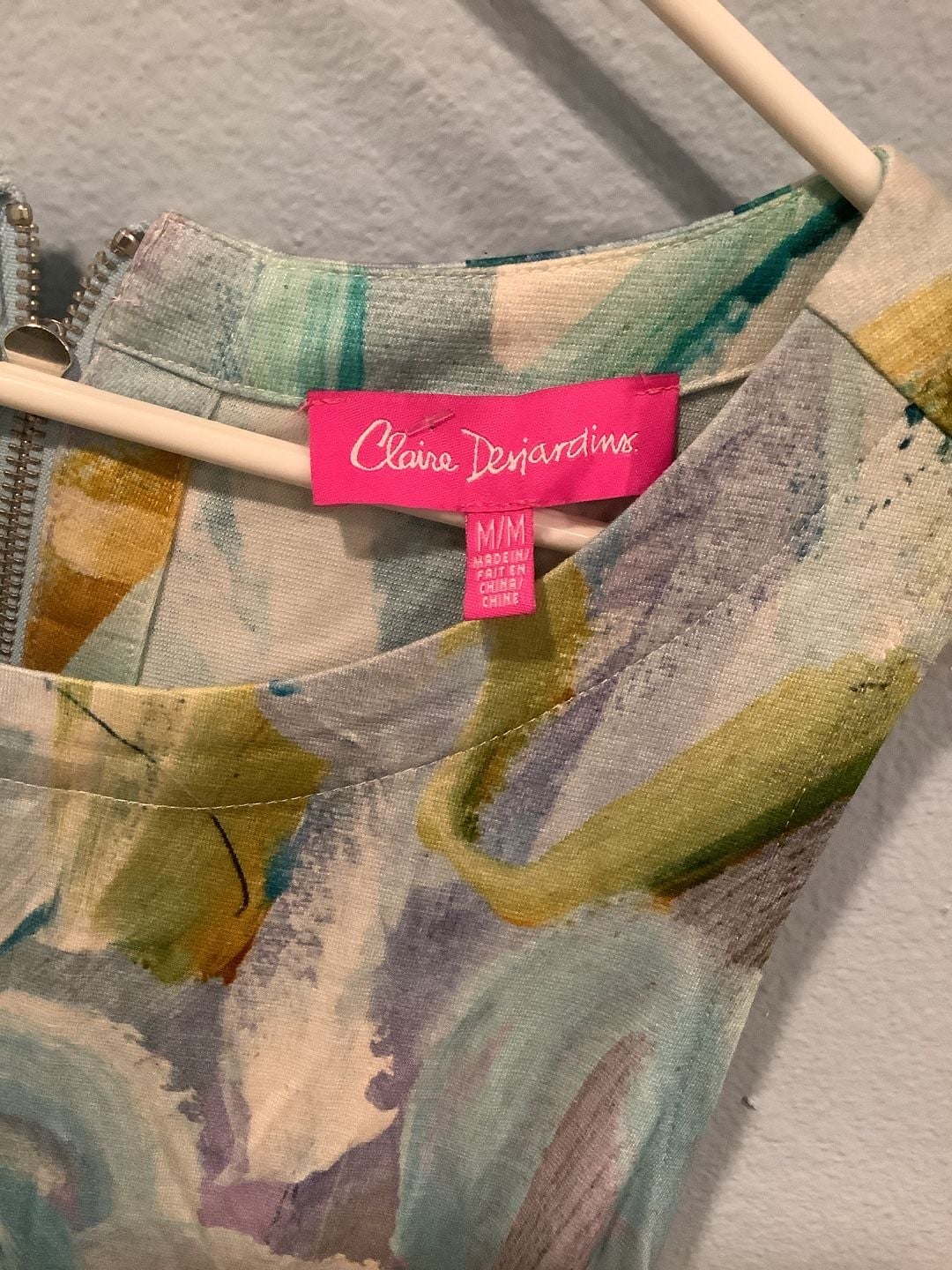 Claire Denjardins Painted Abstract Mini Dress Size M Multi 3