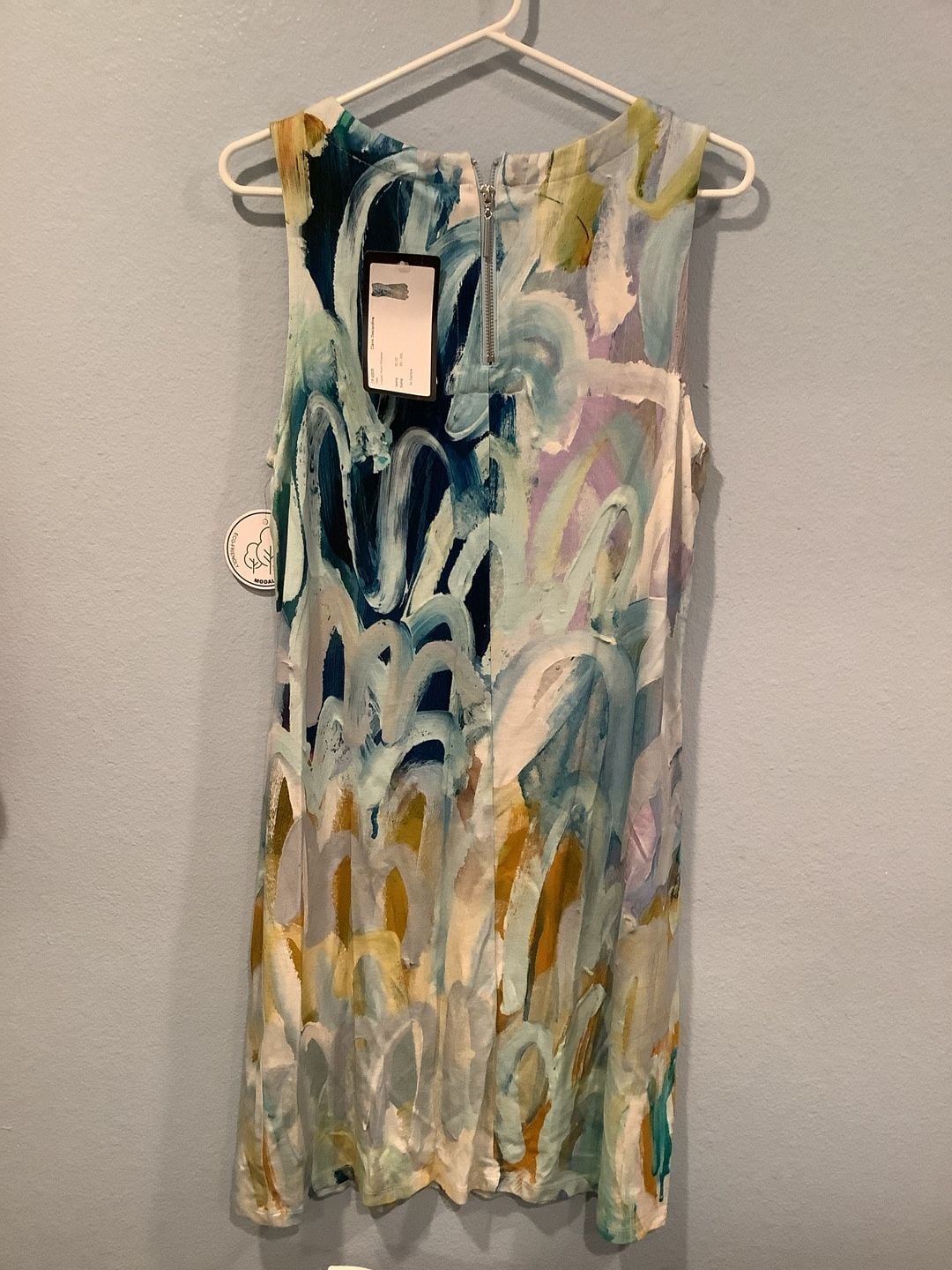 Claire Denjardins Painted Abstract Mini Dress Size M Multi 4