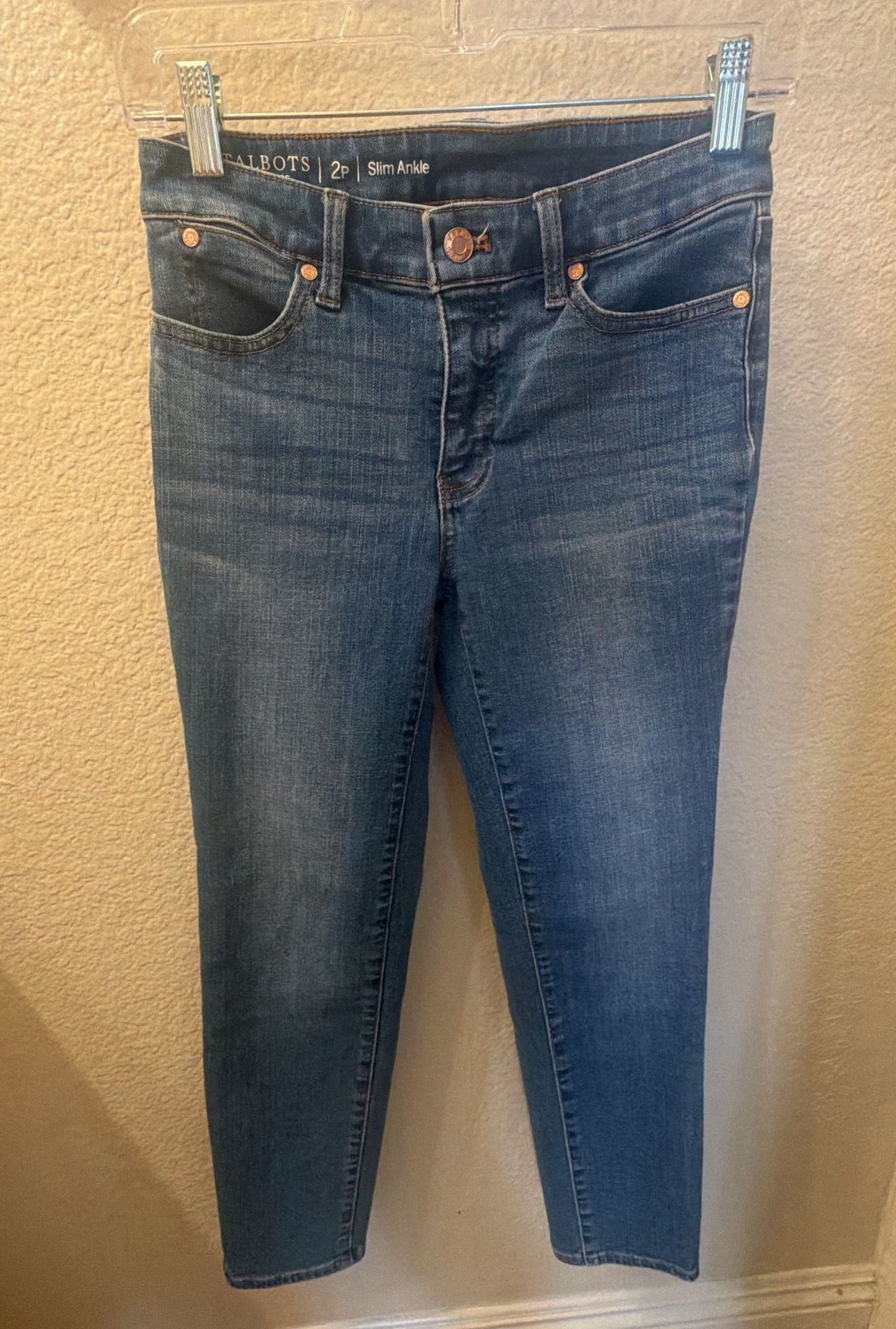 Talbots Flawless Slim Ankle Jeans Size 2P Blue Denim 2