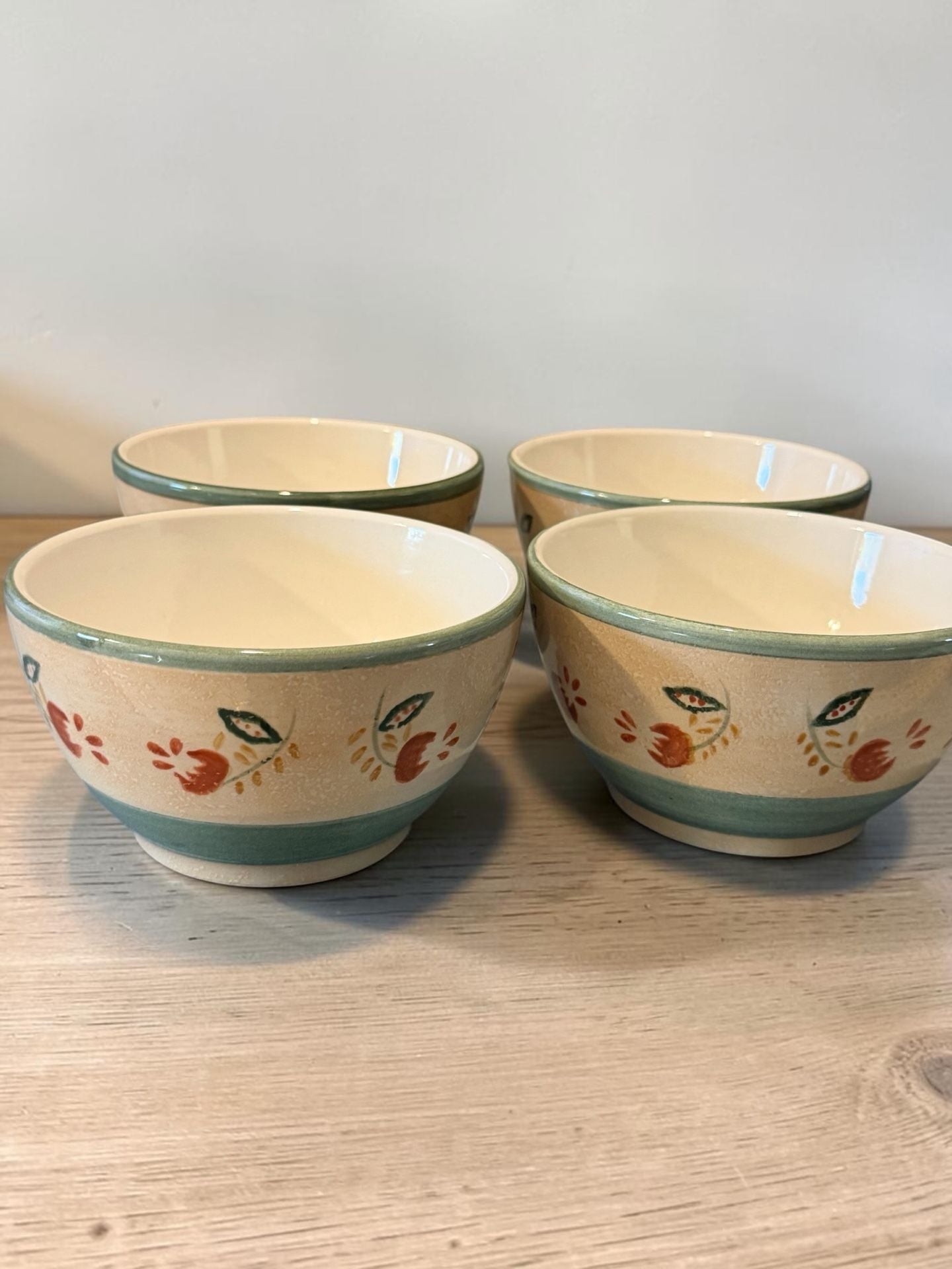 KIC Brushes Tuscany Spice 5 Inch All Purpose Bowl Set of 4 Handpainted Stoneware 1