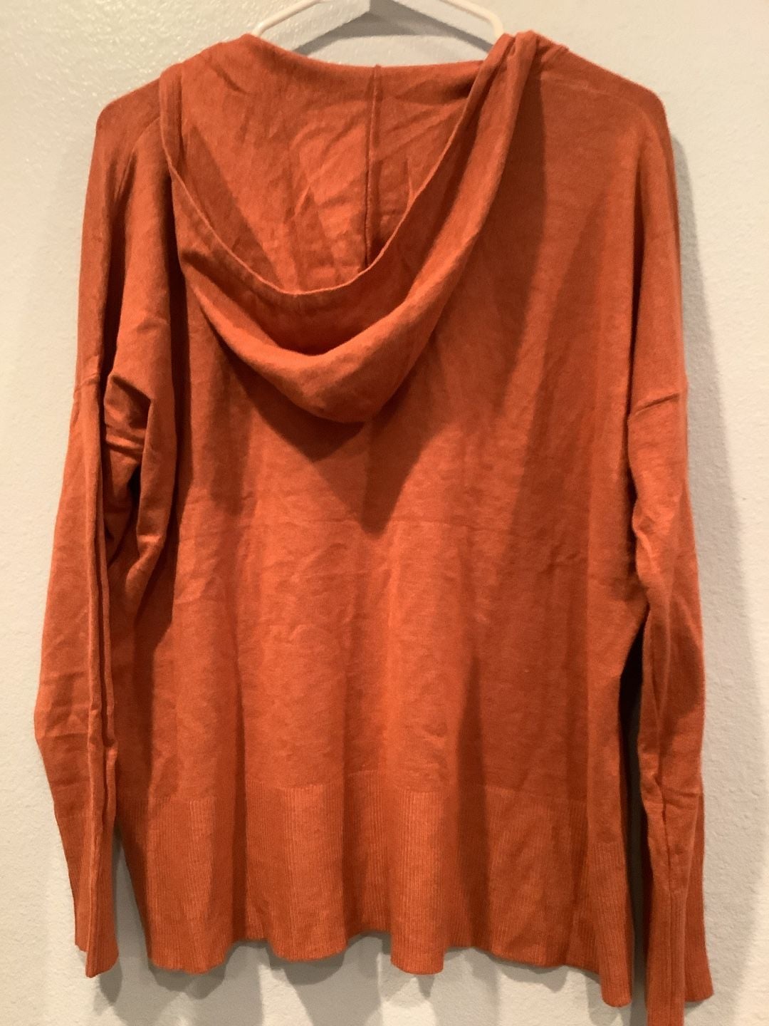 Dreamers by Debut Burnt Orange Hooded V-Neck Sweater Size M/L 4