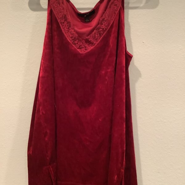 GnW Red Velvet Lace Cami Tank Top Size L