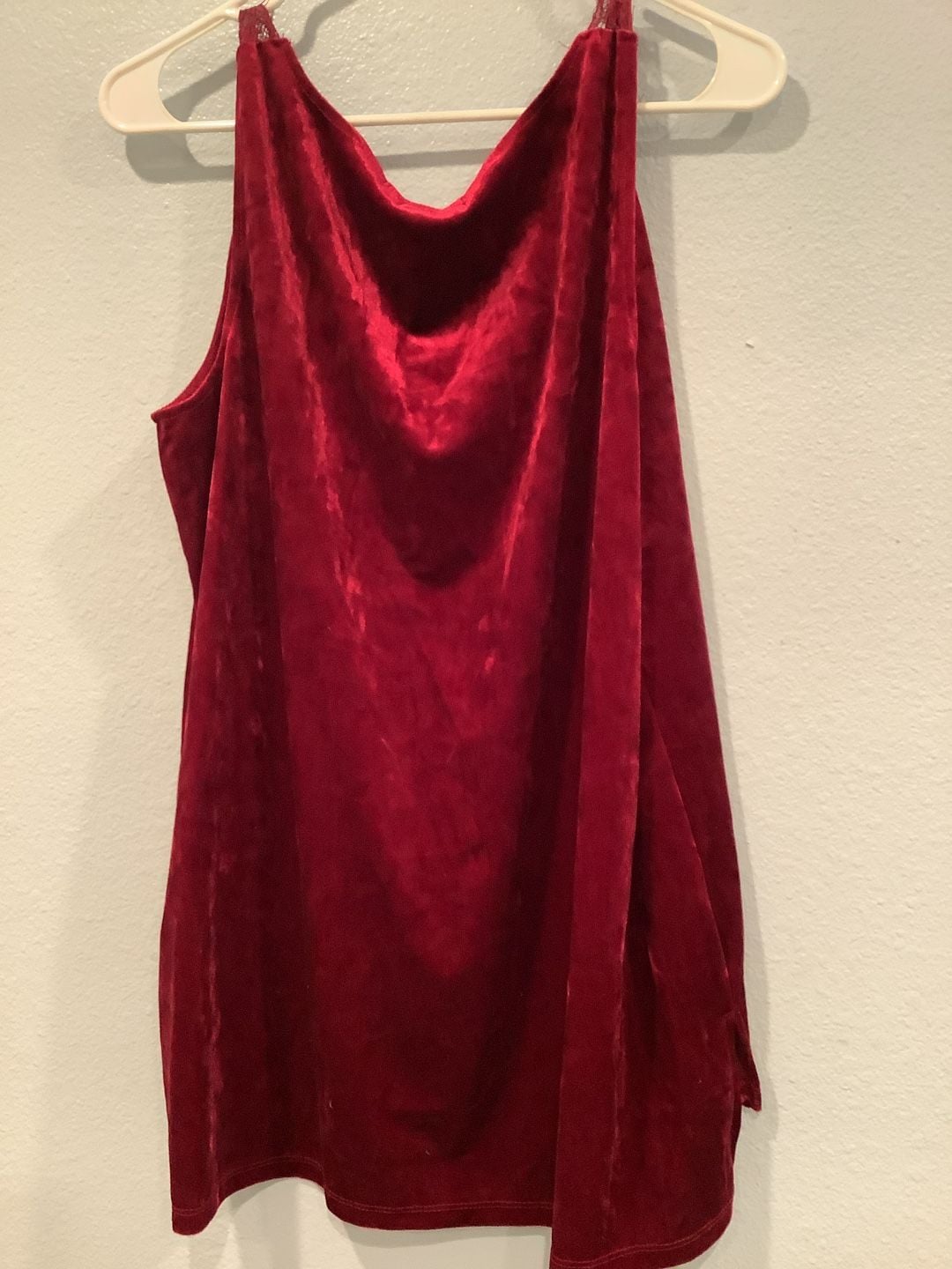 GnW Red Velvet Lace Cami Tank Top Size L 4