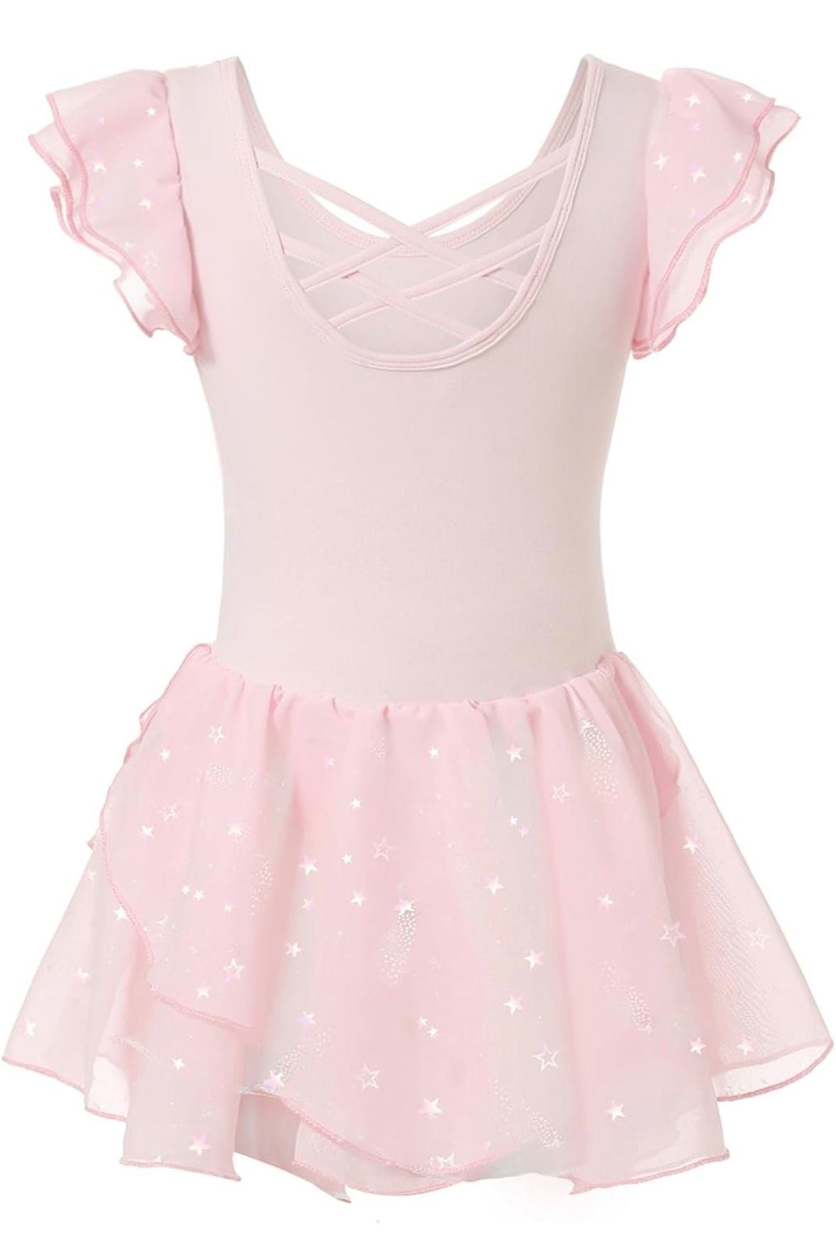 Phineein Girls Ballet Leotard with Skirt Pink Sparkle Star Tutu Dress 4-6 2