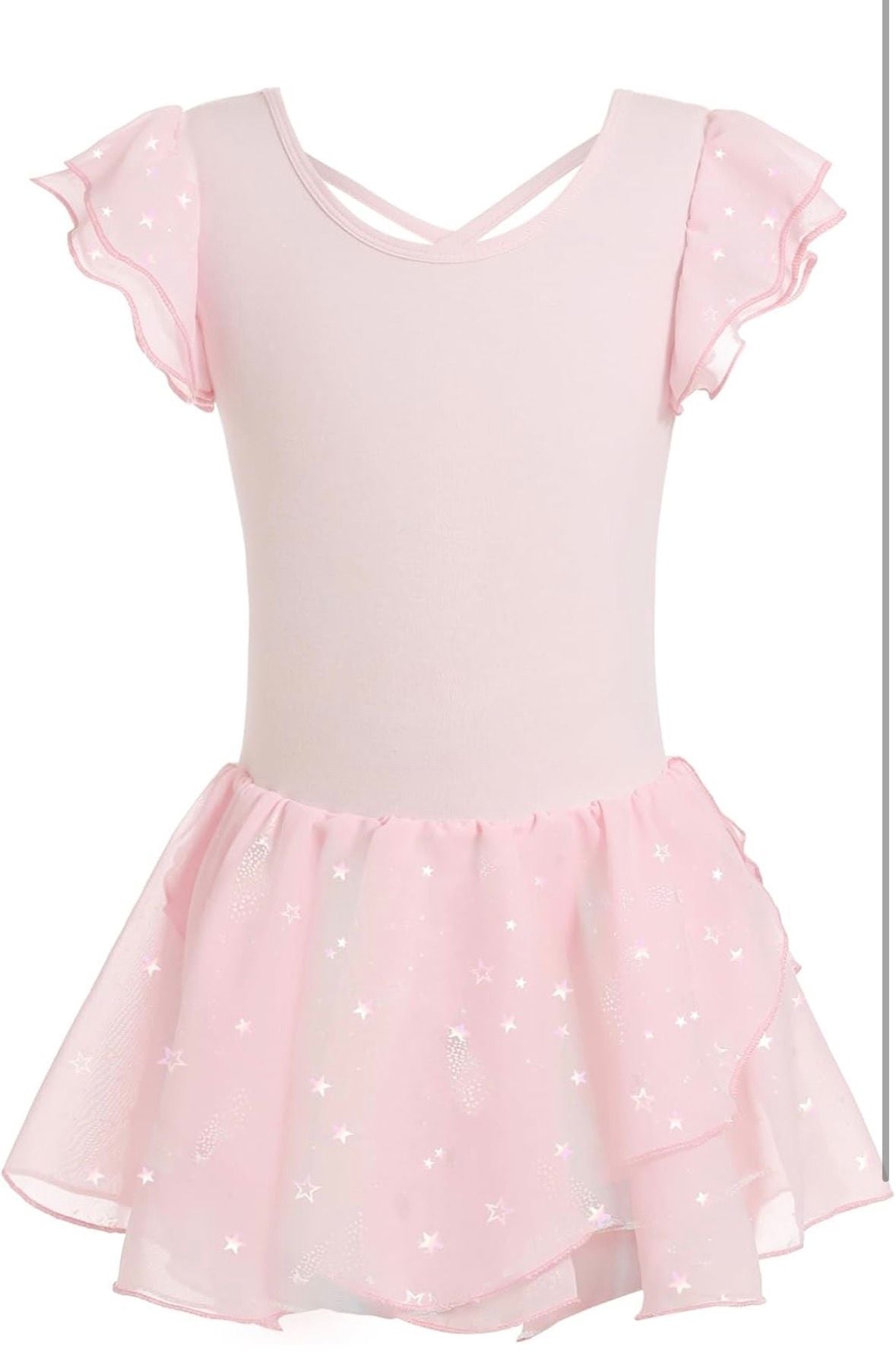 Phineein Girls Ballet Leotard with Skirt Pink Sparkle Star Tutu Dress 4-6 3