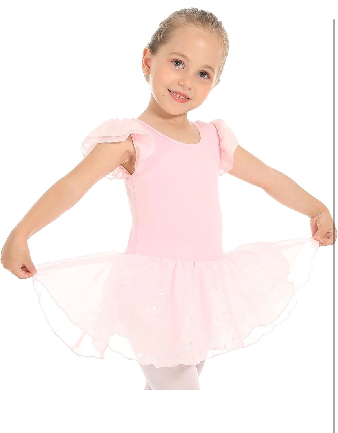 Phineein Girls Ballet Leotard with Skirt Pink Sparkle Star Tutu Dress 4-6 6