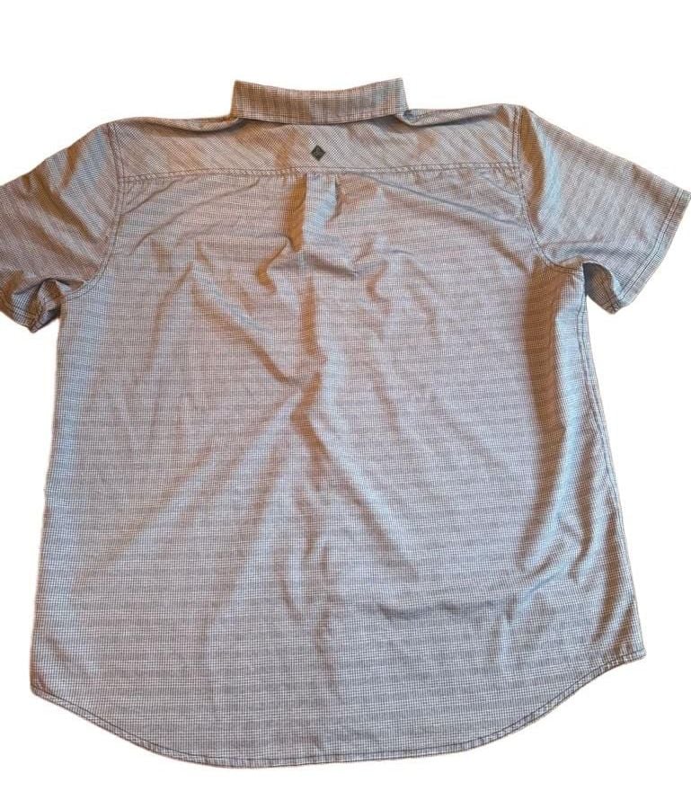 PrAna Mens Button Down Outdoor Hiking Pockets Green Shirt Short Sleeve Size h 1573 7