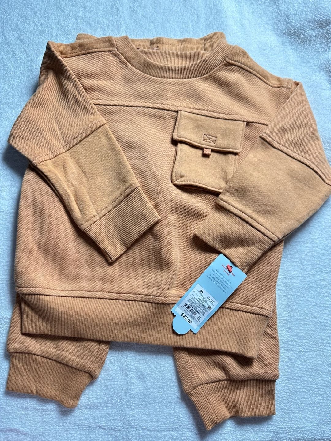 Cat & Jack Sand Brown Pullover Crewneck Sweatshirt and Joggers Set 2T 1