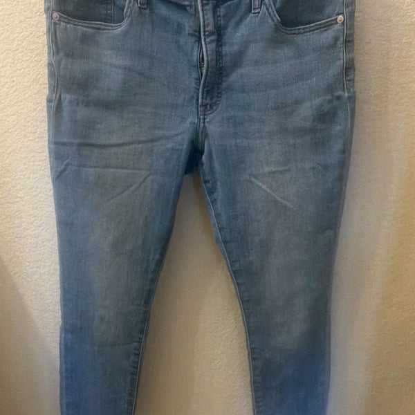 Express Skinny Mid Rise Jeans Size 14R Blue Denim