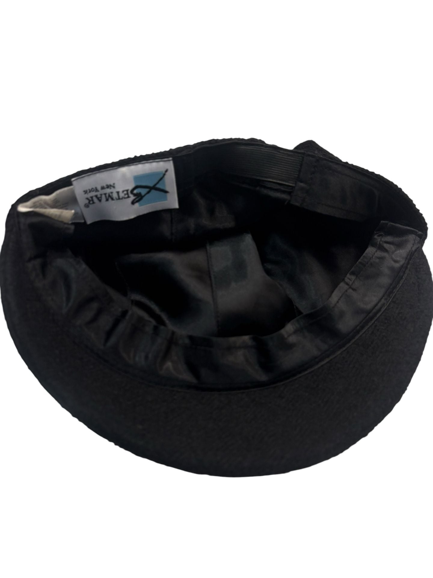 BETMAR New York Black Wool Blend Newsboy Cap with Brooch Detail 5