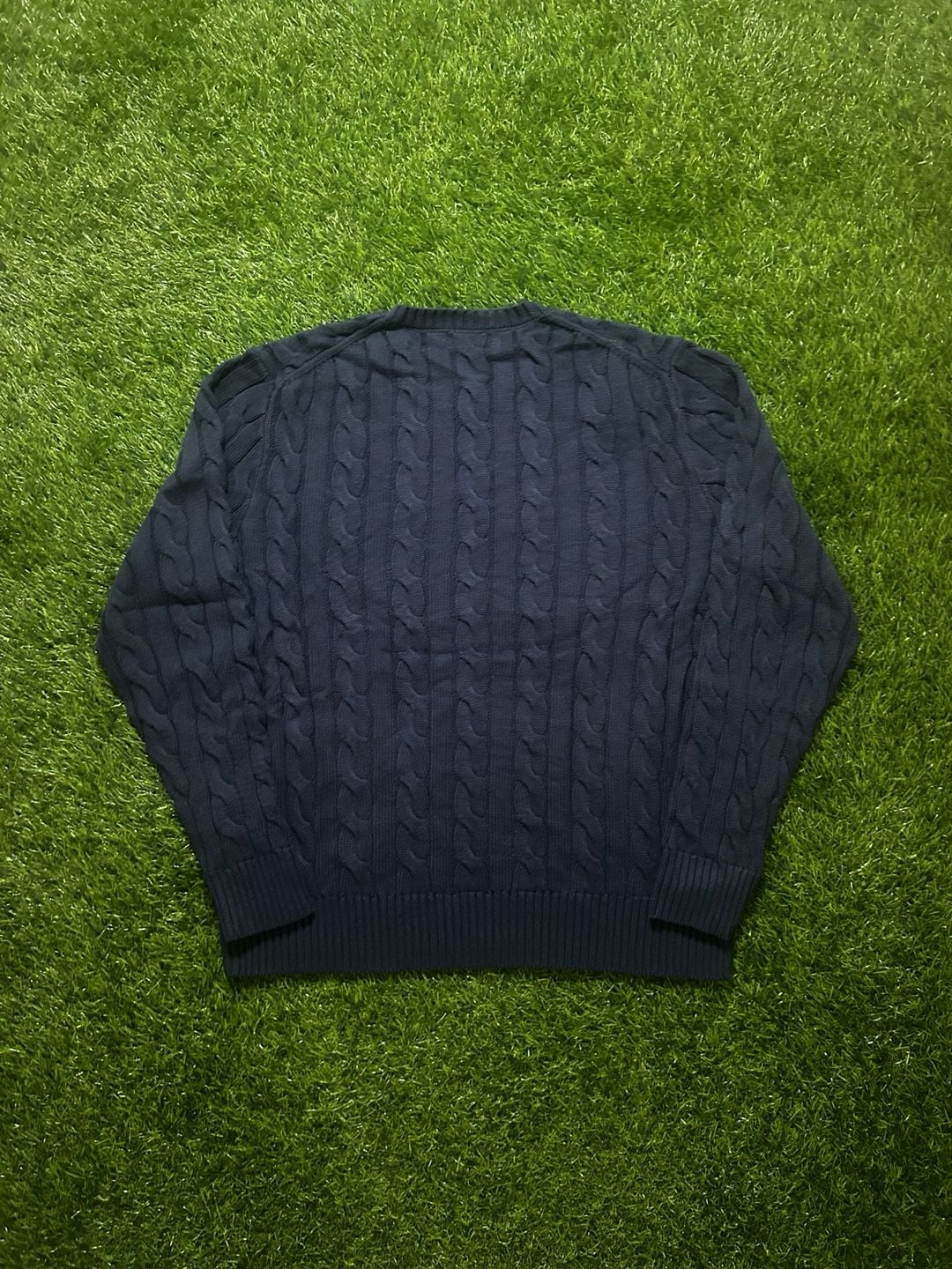 Polo Ralph Lauren Cable-Knit Sweater Size M Navy Blue 3