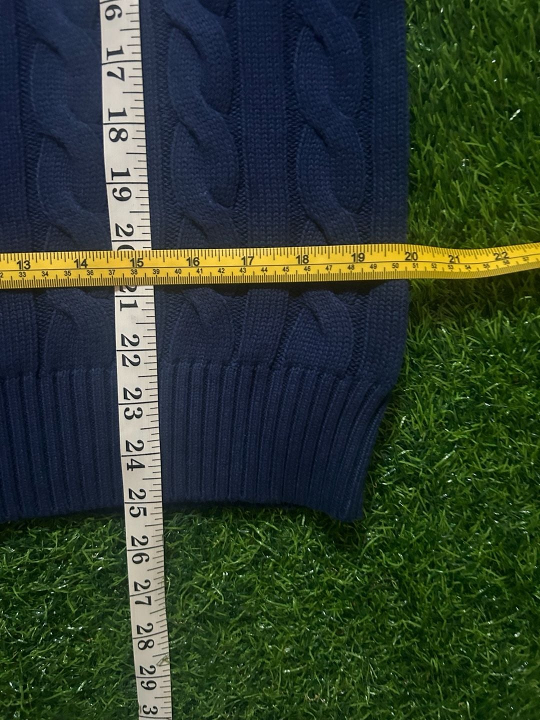 Polo Ralph Lauren Cable-Knit Sweater Size M Navy Blue 6