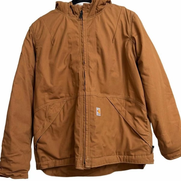 This is no ordinary jacket!  Carhartt FR Full Swing Quick Duck Jacket Brown Sherpa Lined