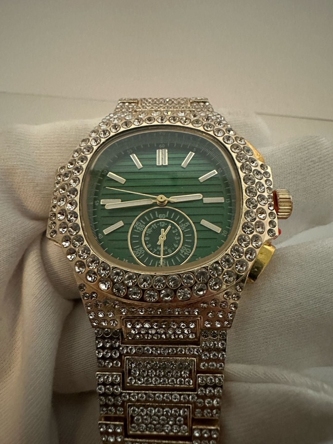 A1 Certified Iced Green Dial Watch 4
