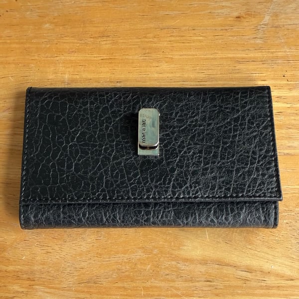 Mac & Jac Black Textured Leather Long Wallet