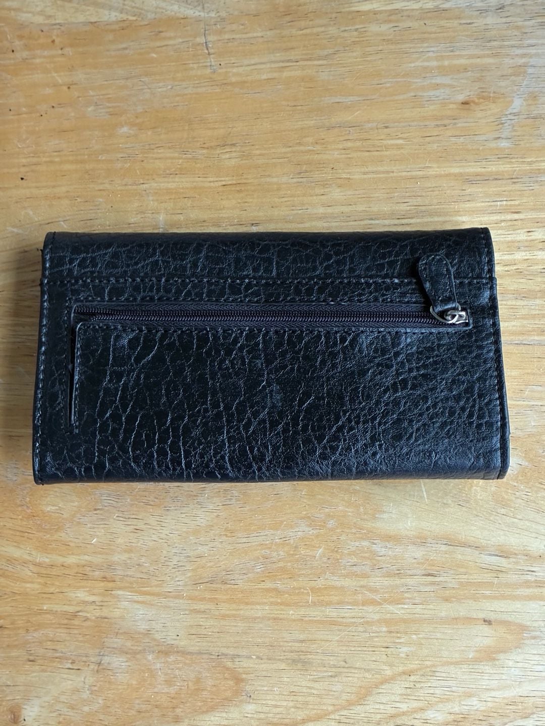 Mac & Jac Black Textured Leather Long Wallet 3