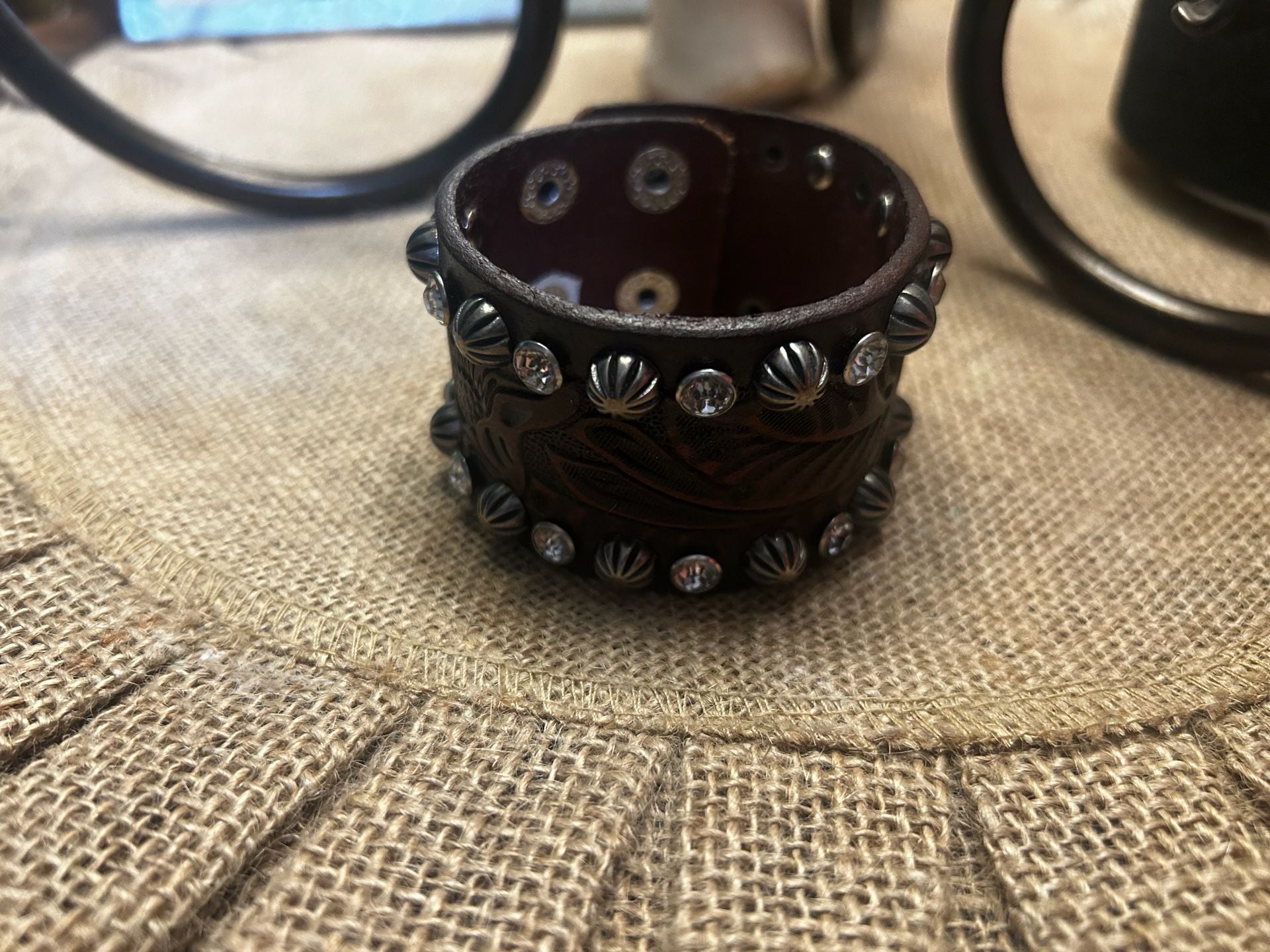 Genuine Leather Black & White Hair-on-Hide Wrap Cuff Bracelet 5