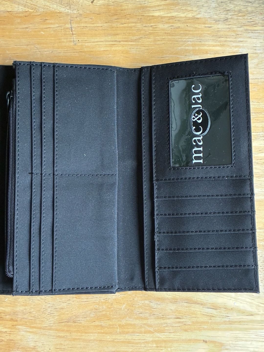 Mac & Jac Black Textured Leather Long Wallet 9