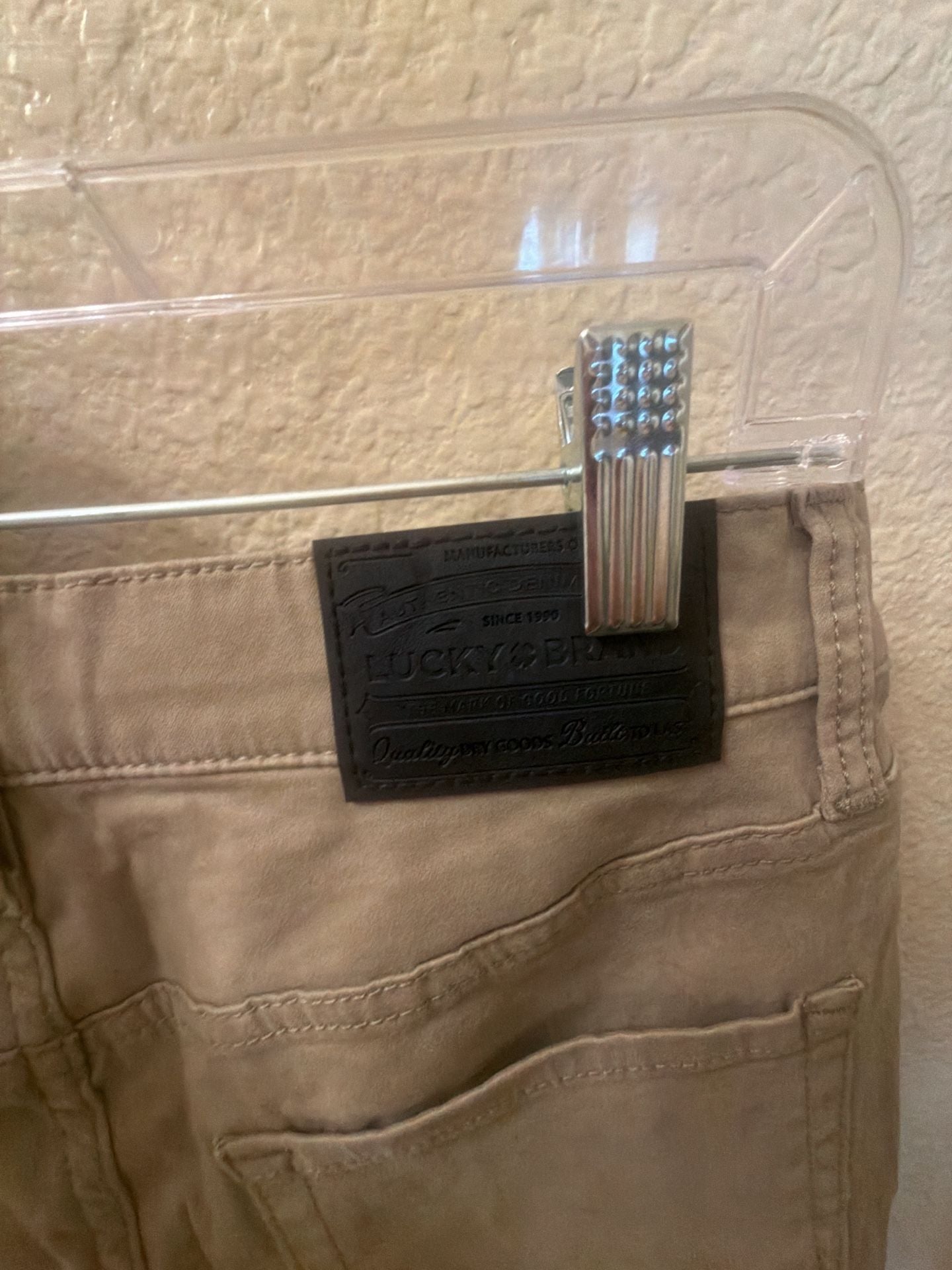 Lucky Brand Men's Khaki Pants Size 30x30 Dark Khaki Twill Straight Leg 4