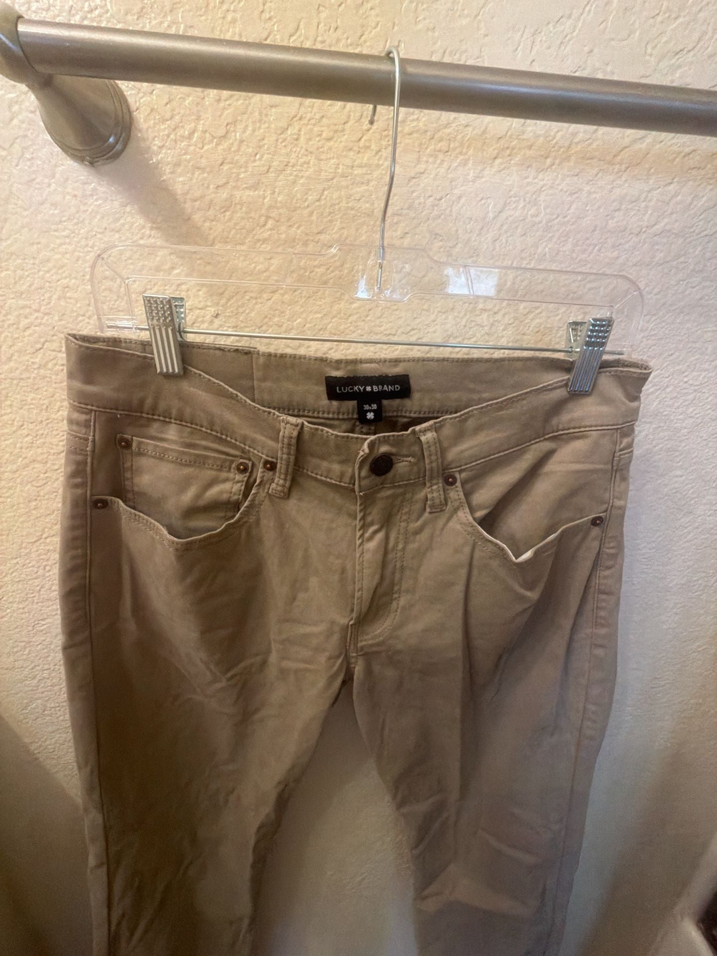 Lucky Brand Men's Khaki Pants Size 30x30 Dark Khaki Twill Straight Leg 3