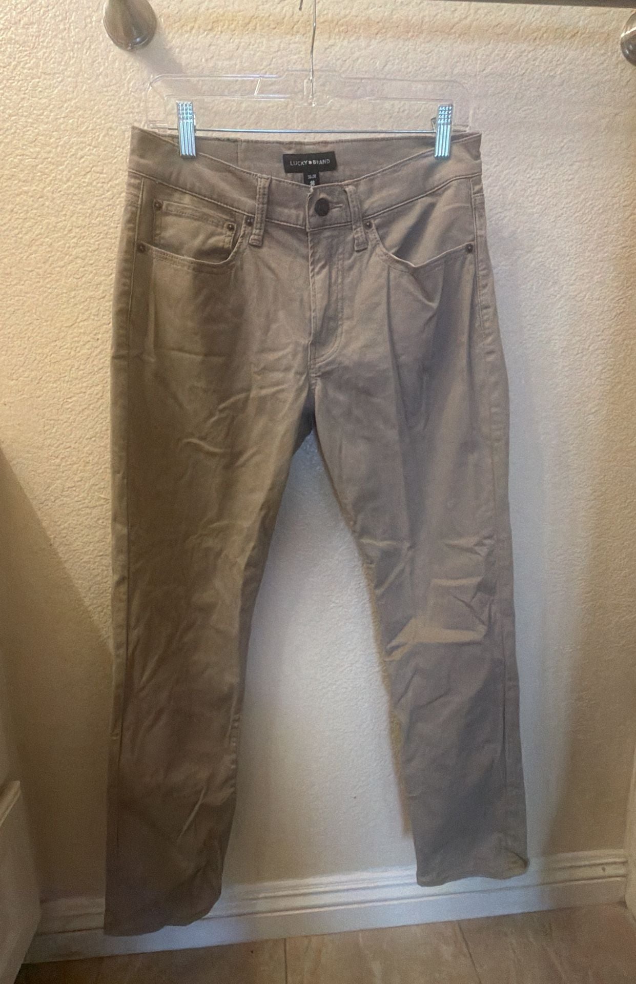 Lucky Brand Men's Khaki Pants Size 30x30 Dark Khaki Twill Straight Leg 2