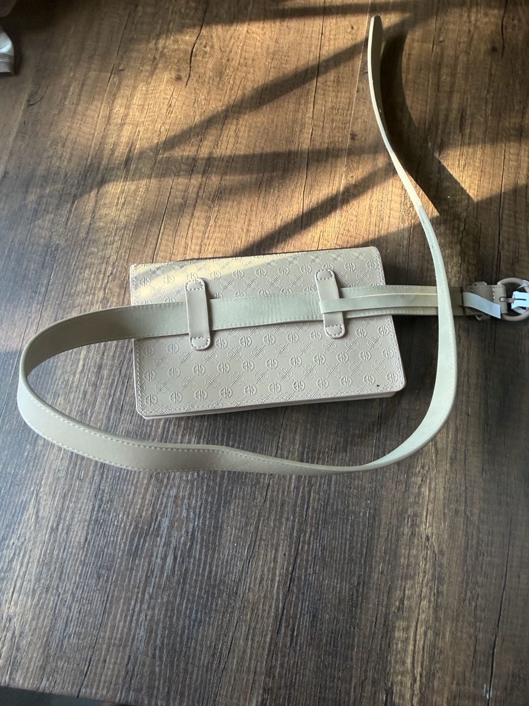 Giani Bernini Belt Bag Size XL Beige Monogram Logo 10