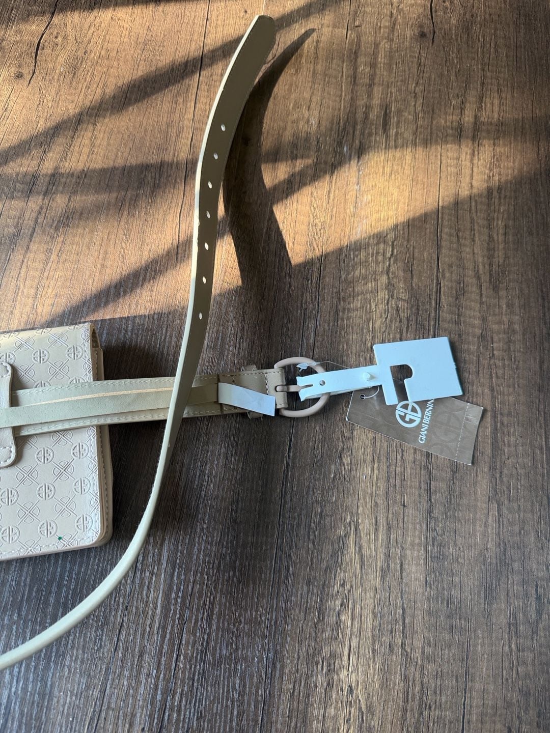 Giani Bernini Belt Bag Size XL Beige Monogram Logo 11