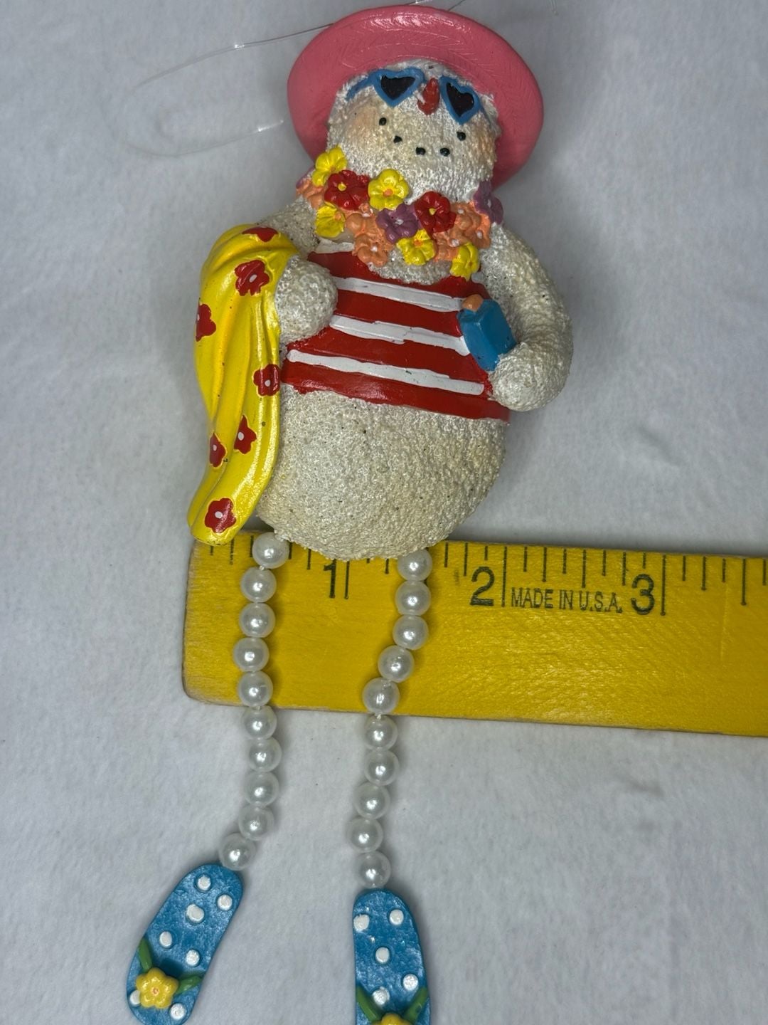 Beach Snowman Christmas Ornament with Hat and Flip Flops 4
