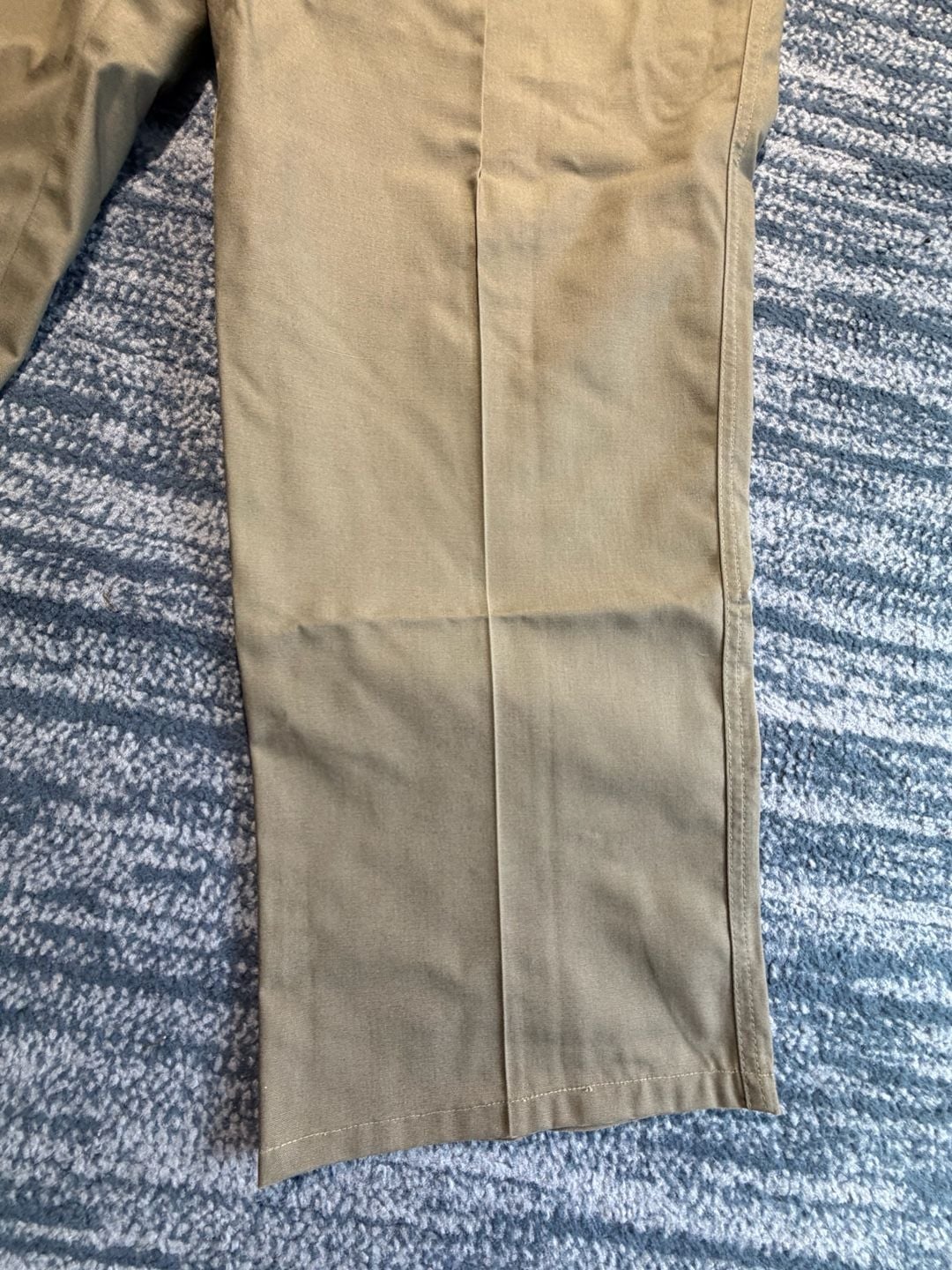 L.L. Bean Pleated Chino Pants Size 38W-29L Olive Green Cotton USA 5