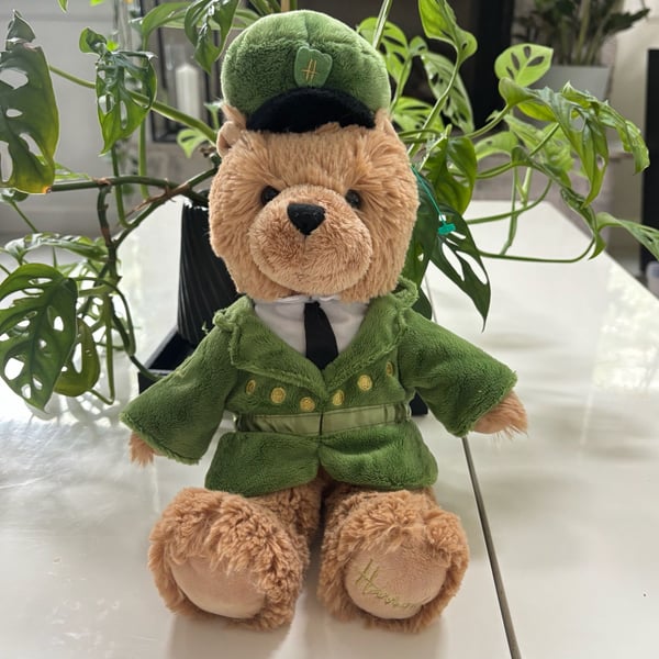 Harrods Green Man London Bear 14” Plush Uniformed Doorman