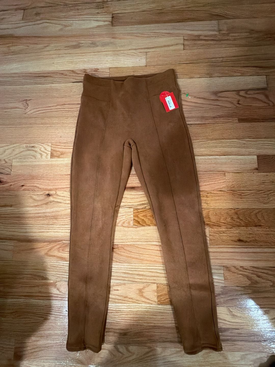 Spanx Faux Suede Leggings Size S/P Rich Carmel 2