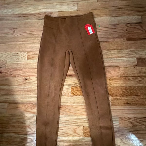 Spanx Faux Suede Leggings Size S/P Rich Carmel
