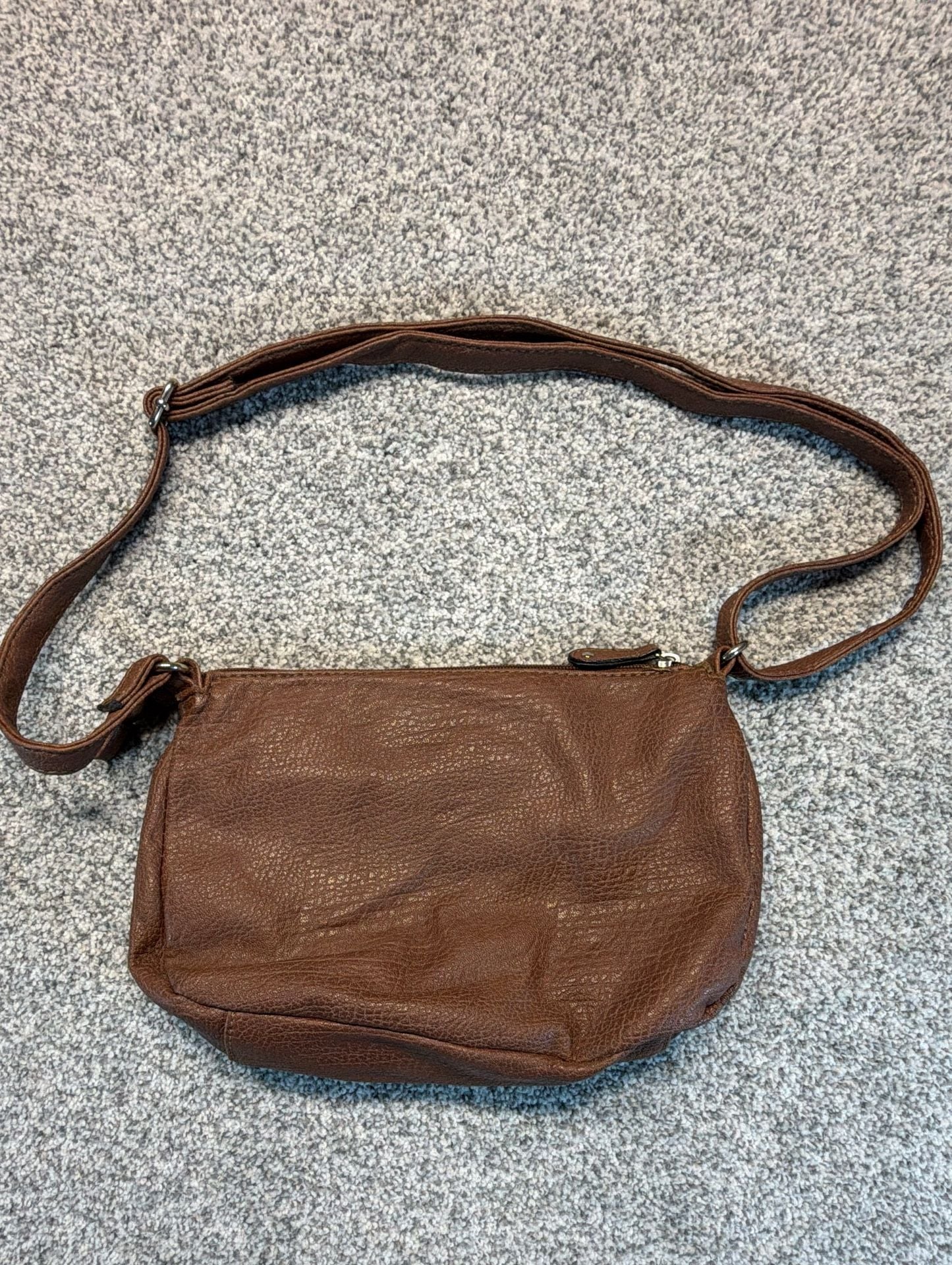 Jaclyn Smith Brown Faux Leather Crossbody Handbag 3
