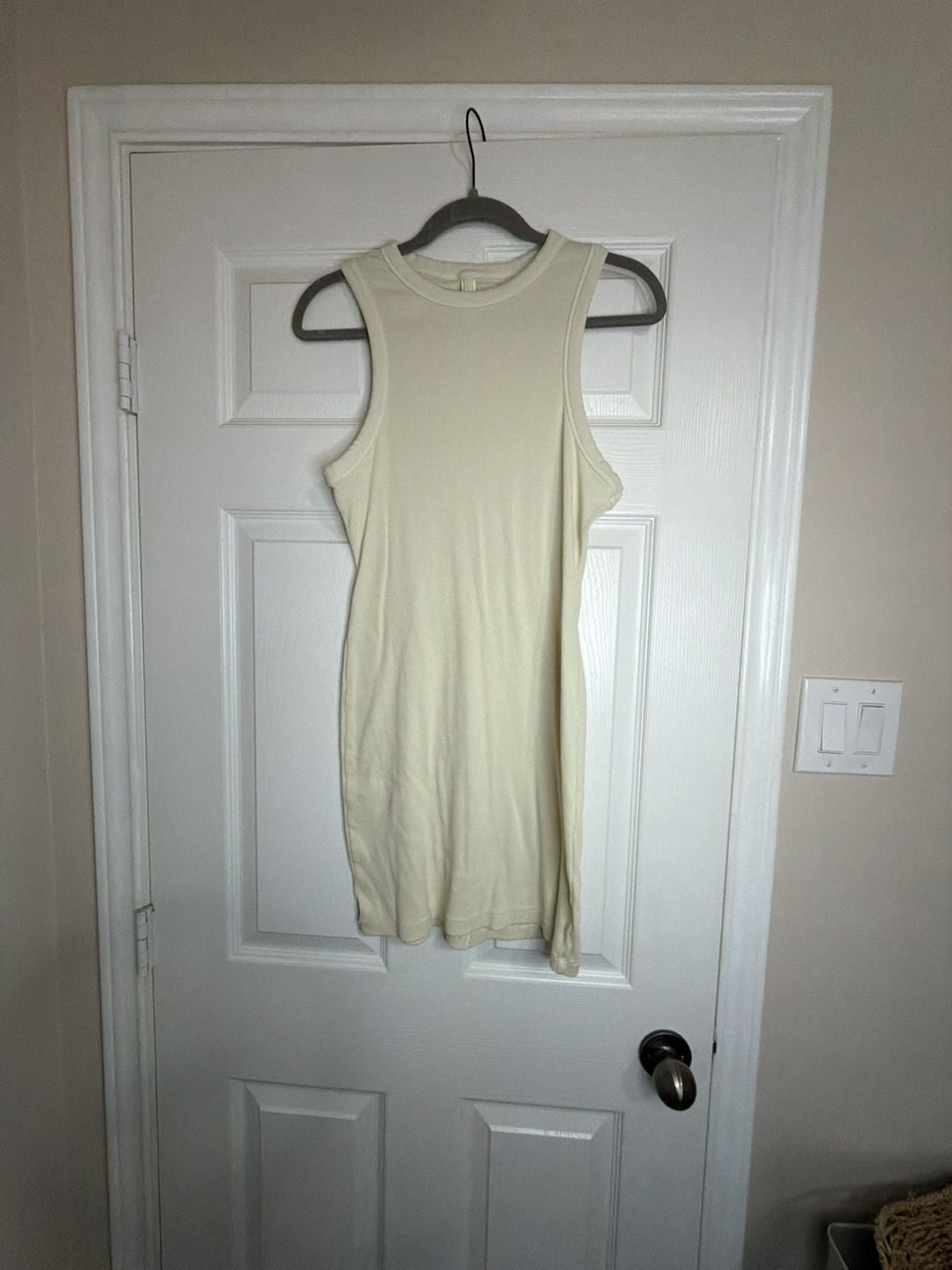 SKIMS Cotton Rib Tank Dress Size XL Cream 2