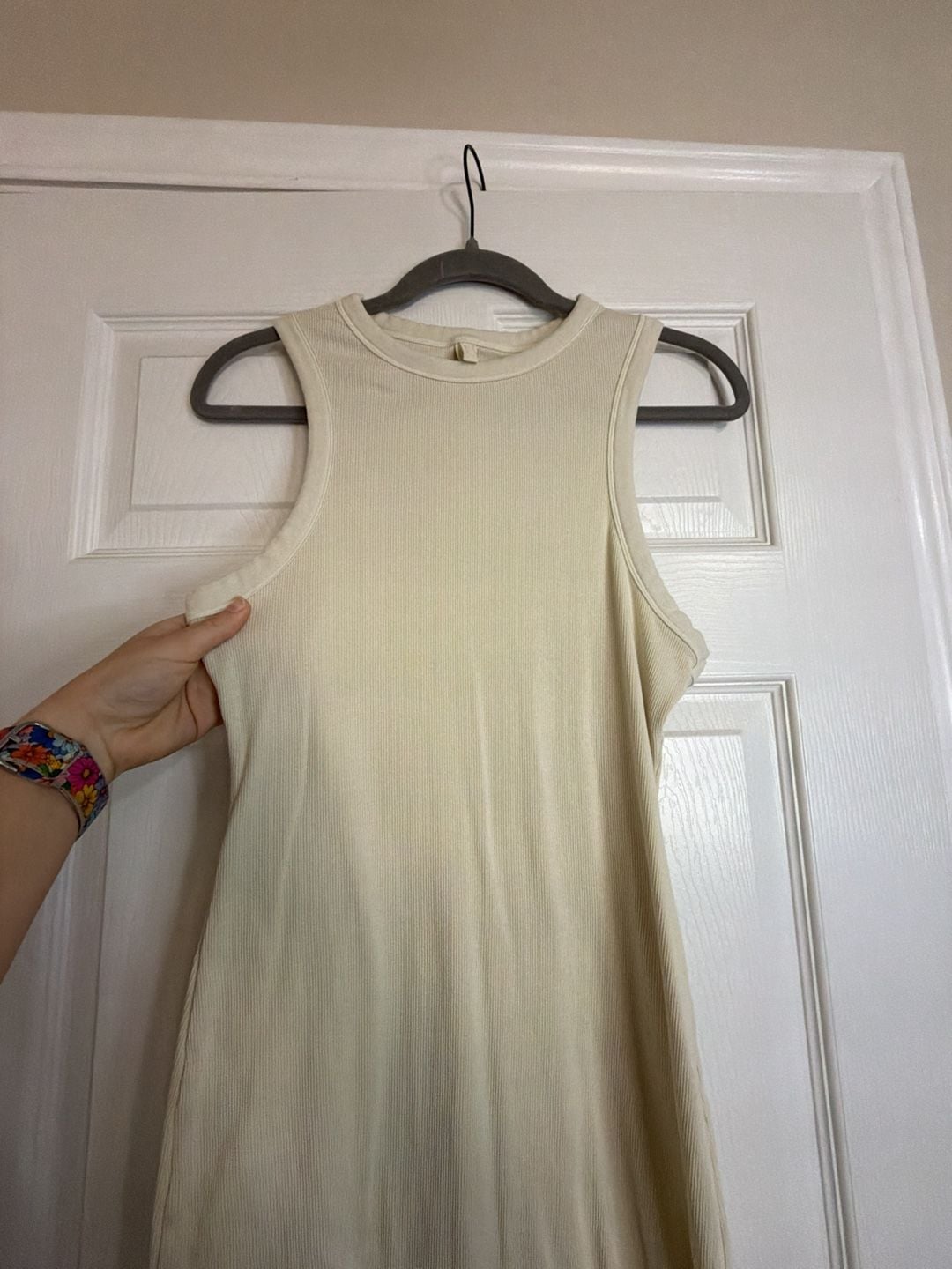 SKIMS Cotton Rib Tank Dress Size XL Cream 4