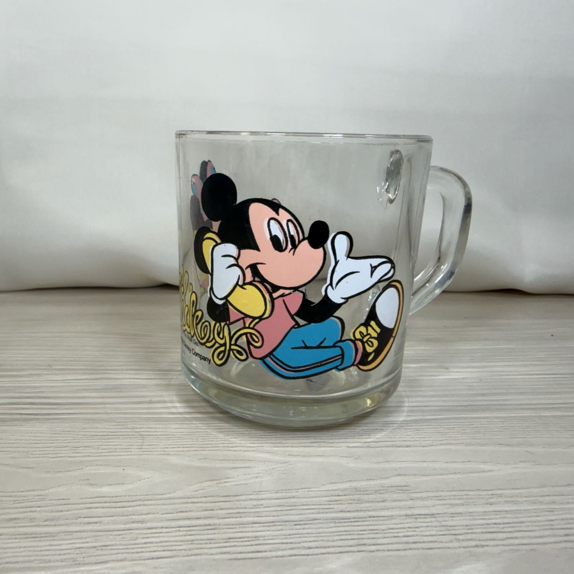 Anchor Hocking Disney Mickey And Minnie Clear Glass Mug 1