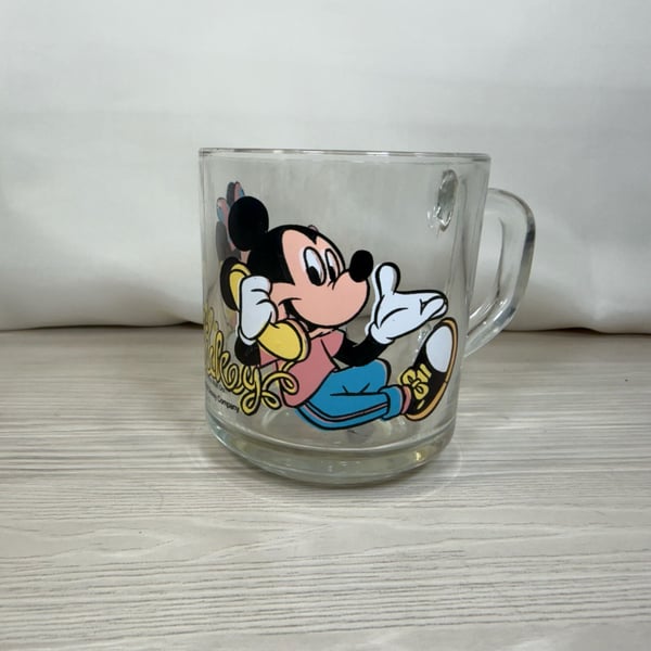 Anchor Hocking Disney Mickey And Minnie Clear Glass Mug