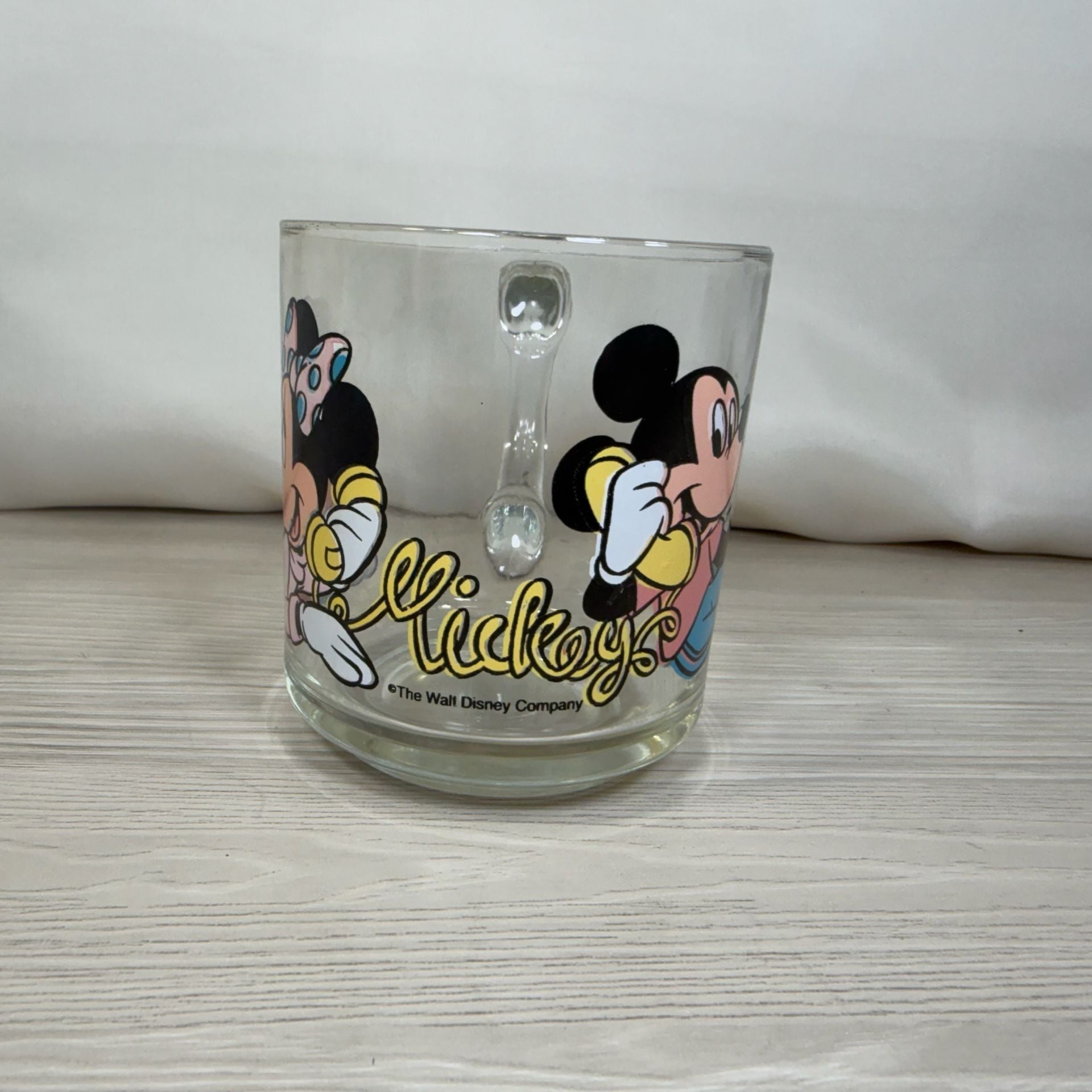 Anchor Hocking Disney Mickey And Minnie Clear Glass Mug 2