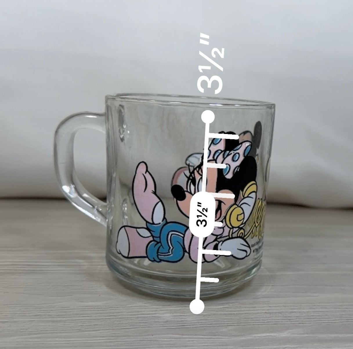 Anchor Hocking Disney Mickey And Minnie Clear Glass Mug 7