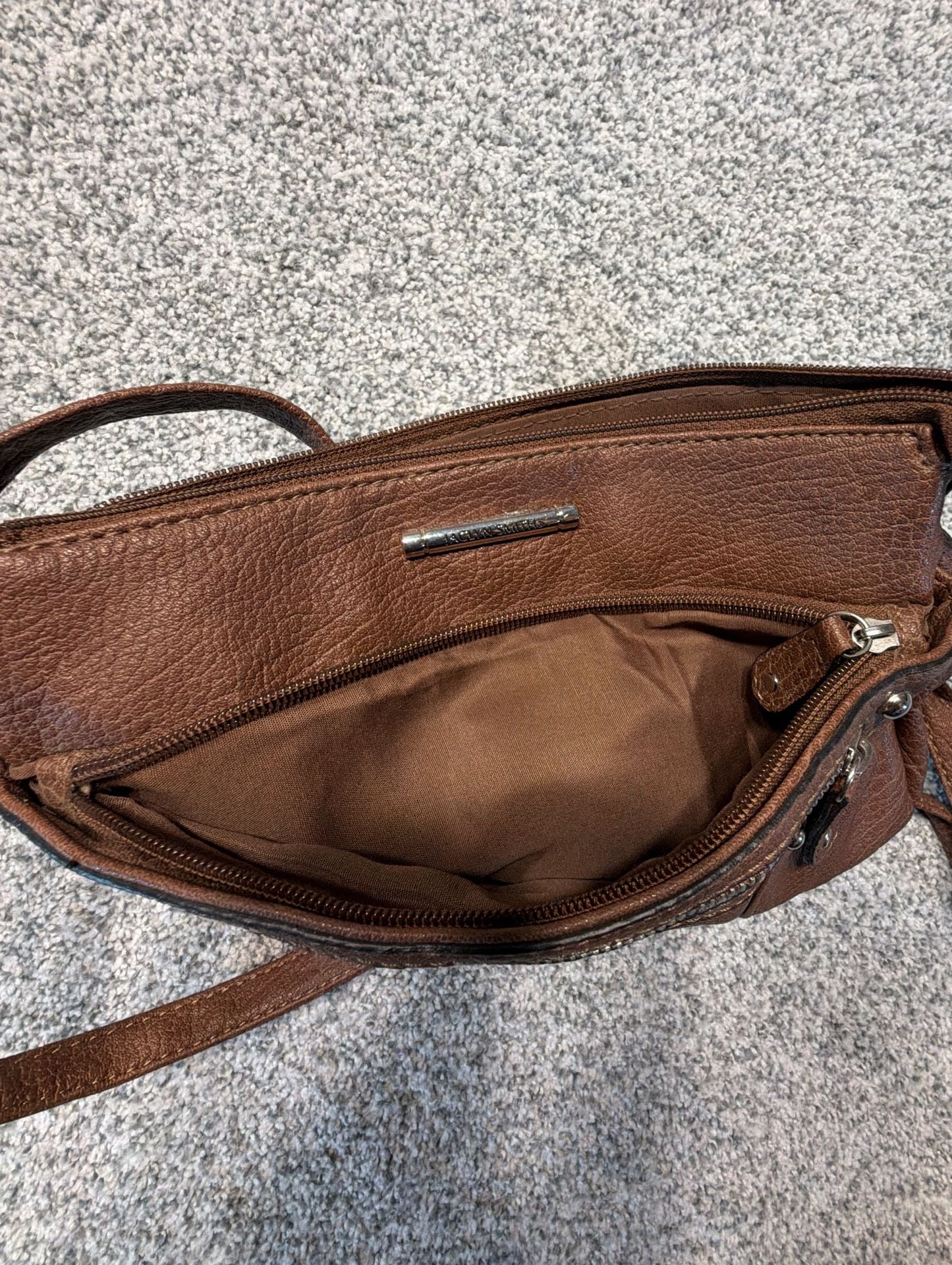 Jaclyn Smith Brown Faux Leather Crossbody Handbag 7