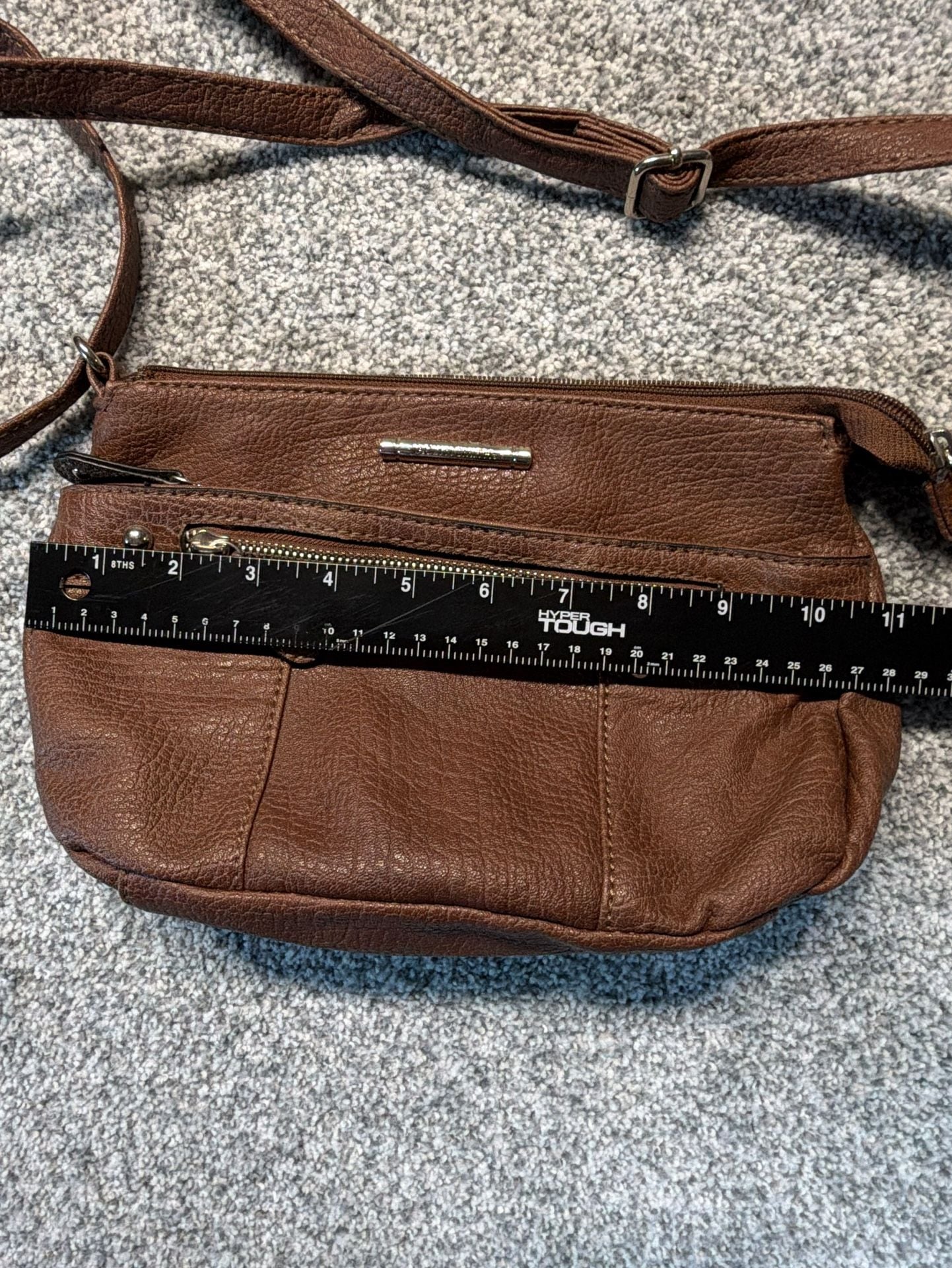 Jaclyn Smith Brown Faux Leather Crossbody Handbag 10