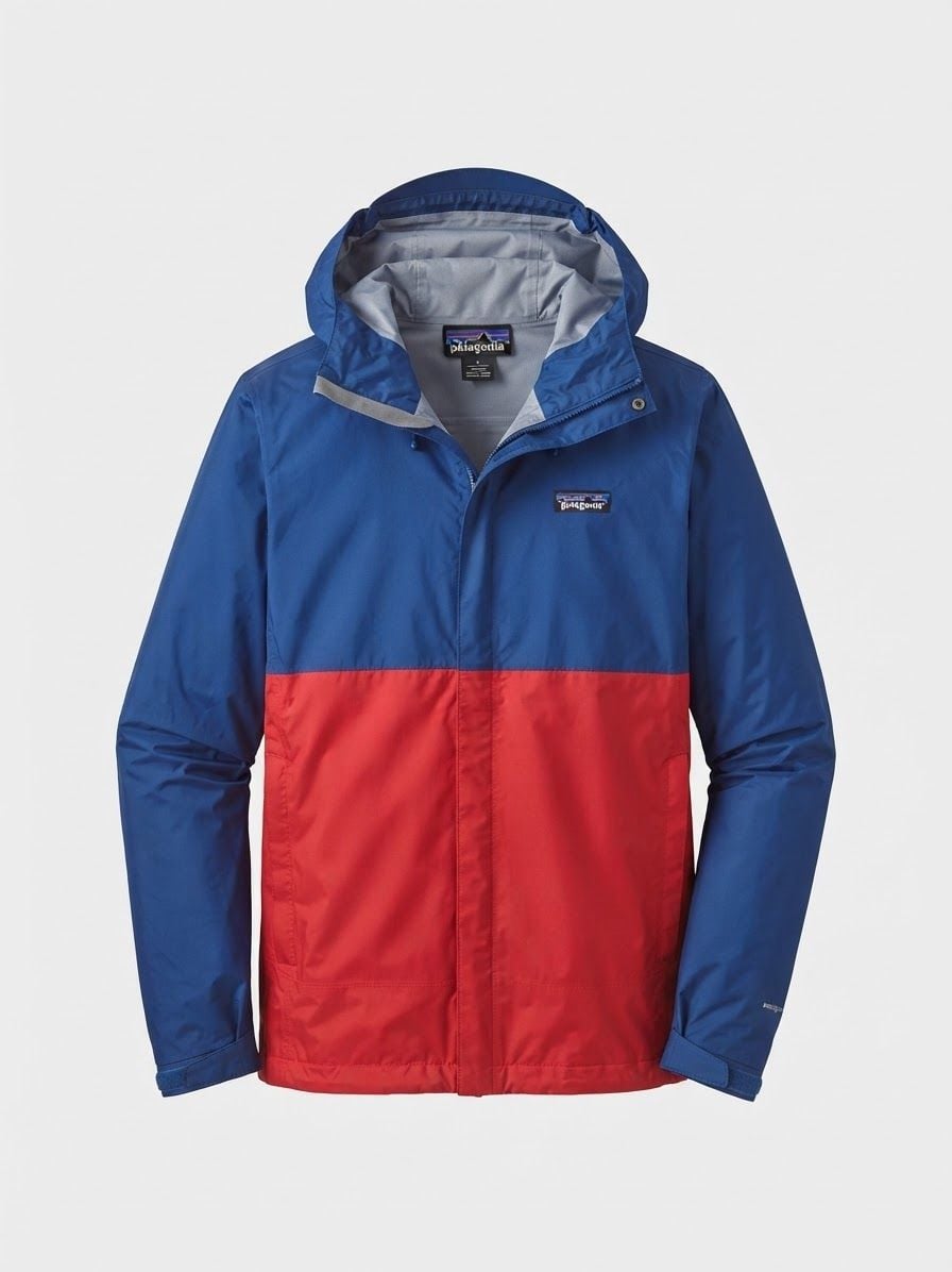 Patagonia Torrentshell Jacket Size L Blue Red Waterproof Hooded 2