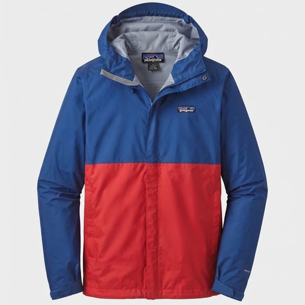 Patagonia Torrentshell Jacket Size L Blue Red Waterproof Hooded