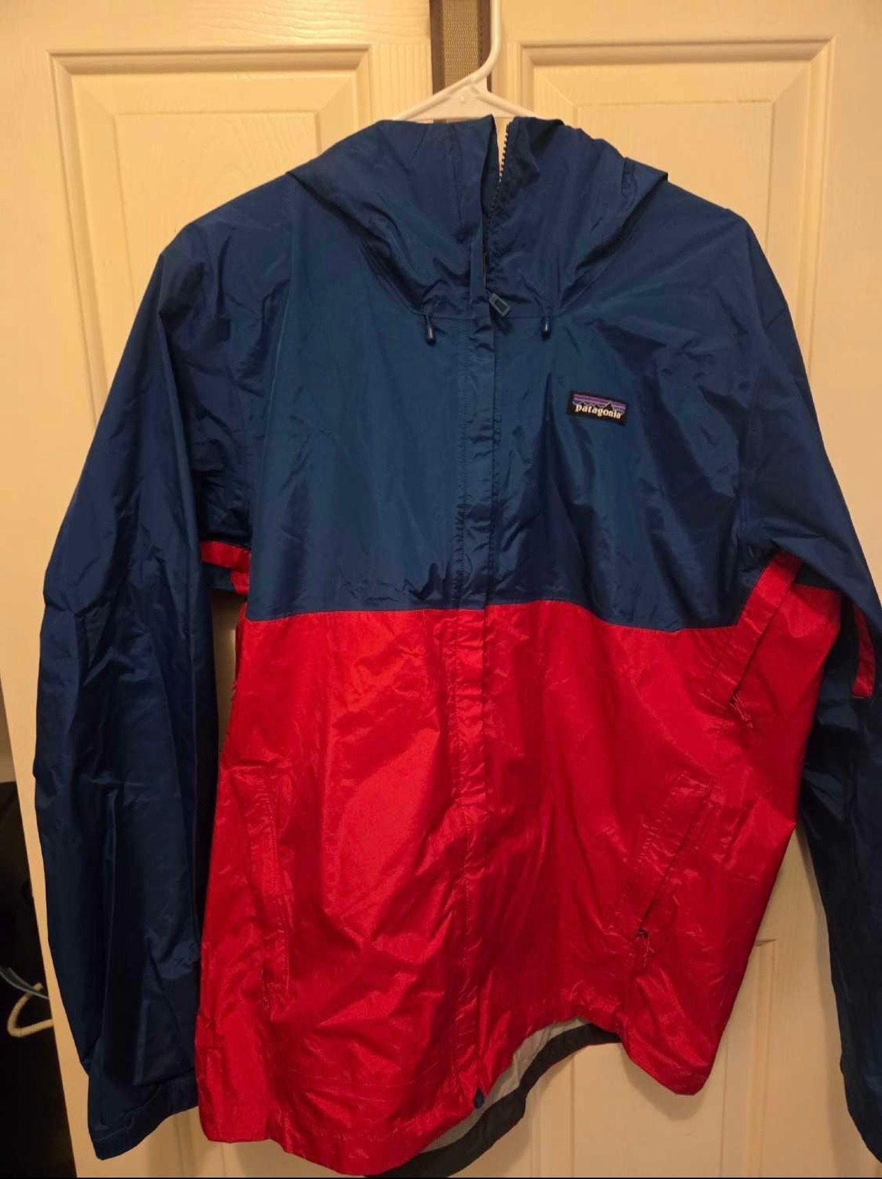 Patagonia Torrentshell Jacket Size L Blue Red Waterproof Hooded 5