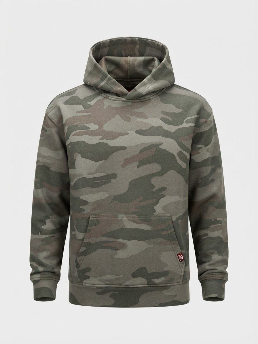 Hollister Camo Hoodie Size Small Green Camouflage Pullover Sweatshirt 2