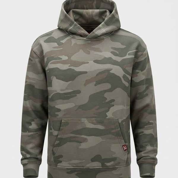 Hollister Camo Hoodie Size Small Green Camouflage Pullover Sweatshirt