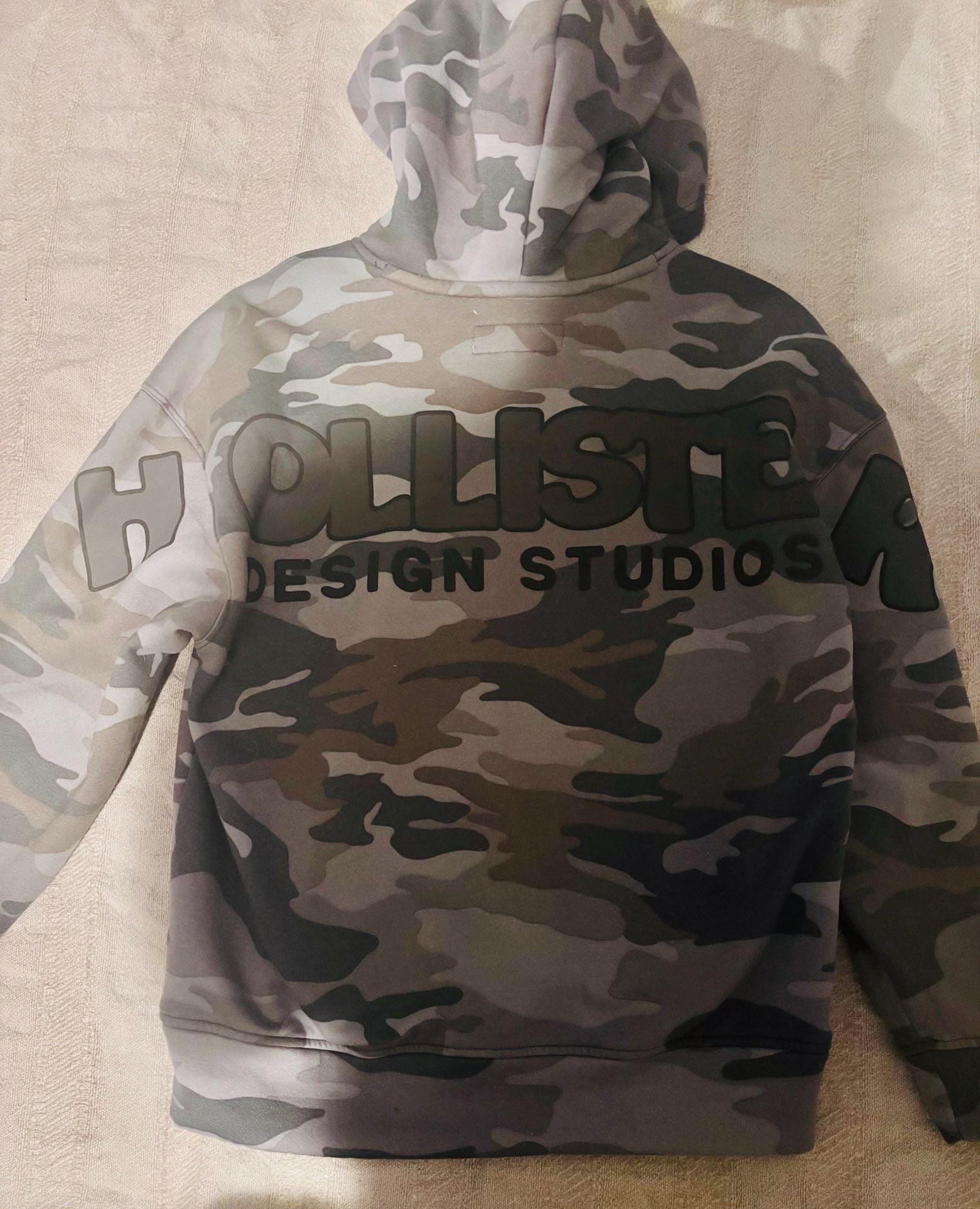 Hollister Camo Hoodie Size Small Green Camouflage Pullover Sweatshirt 7